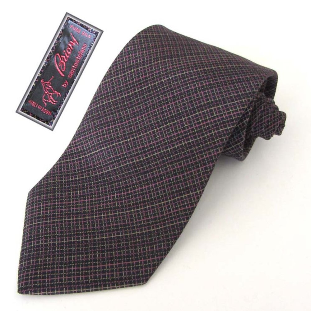 new BRIONI Santostefano melange striped net silk tie Italy